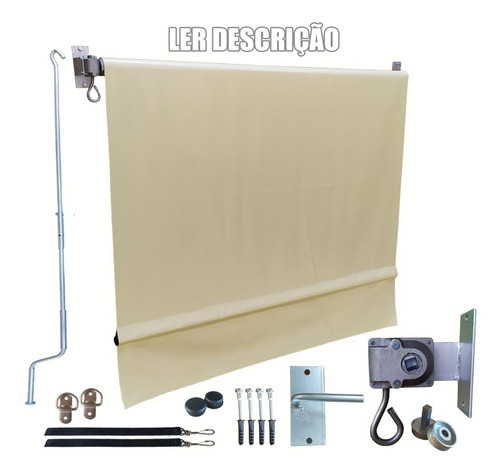 Toldo Cortina Retrátil Casa Varanda 3,70 X 1,70 Lona + Peças