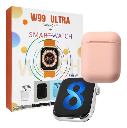 Smartwatch Reloj W99 Ultra Con 2 Correas+audífonos Bluetooth