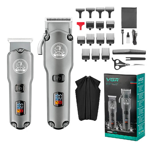 Set X 2 Máquina Cortar Pelo + Patillera Vgr V-675 Barbería