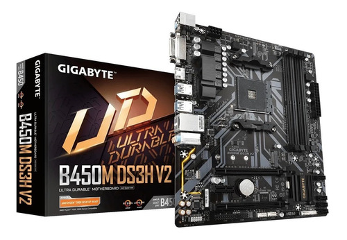 Placa Mãe Gigabyte B450m Ds3h Amd Am4 Ddr4 Atual. Ryzen 3000