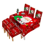 Mantel Cuadrado Navideño + 6 Fundas Para Sillas 140 * 140cm