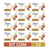 Kit Com 12 Sabonetes Em Barra Dove Delicious Care Karité 90g