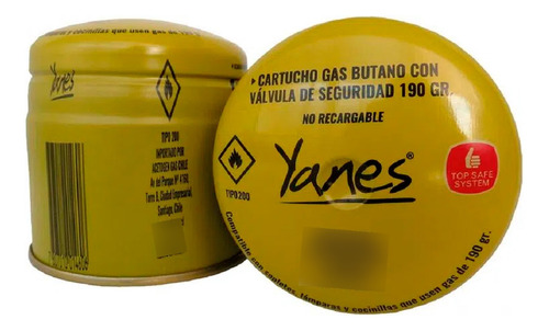 Cartucho De Gas Butano Con Valvula De Seguridad 190 Gramos