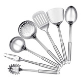 Set De Utensilios De Cocina De Acero Inoxidable De 7 Piezas