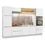 Cozinha Completa Madesa Lux Com Armário E Balcão Bbv Cor Branco/branco Veludo