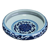 Cenicero Porcelana Azul Y Blanca