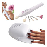 Kit De Pedicure C/ Lixa Elétrica Cabine Estufa Led P/ Unhas