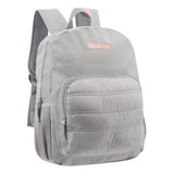 Mochila Mujer Wilson Urbana Deportes Gym Porta Notebook Color Gris Diseño De La Tela Liso