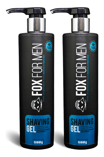 Shaving Gel De Barbear 500g - Fox For Men - 2 Unidades