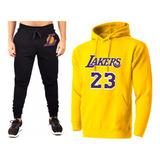 Conjunto Buzo+jogging Negro- Los Angeles Lekers-basquet