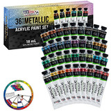 Pintura Acrilica Metalica 36 Tubos De 18 Ml Us Art Supply