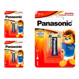 3 Baterias Alcalinas 9v Panasonic
