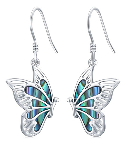 Aros Plata De Ley 925 Con Diseño De Mariposa Regalo Mujer