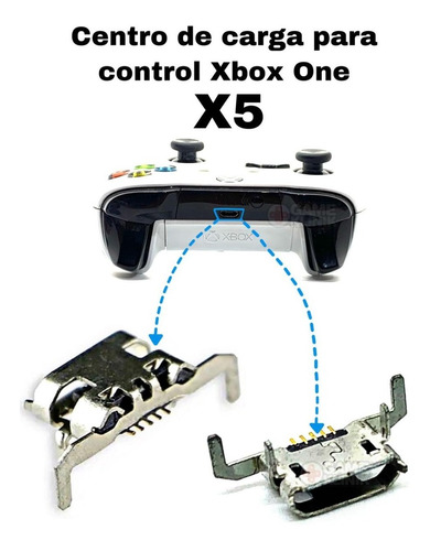 5 X Jack Pin Centro De Carga Micro Usb Para Control De Xbox 