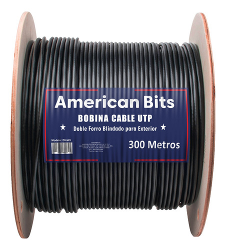 Cable Utp Cat5e P/ Exterior Doble Forro Cal24 Bobina 305m