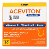 Aceviton Vitaminas Efervescentes Tripla Ação 30u Sabor Laranja