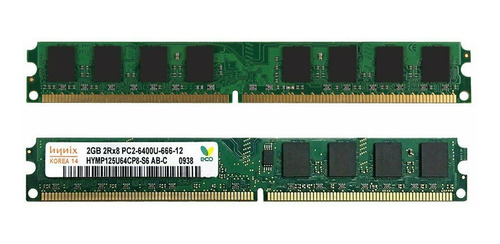 Memória Pc Desktop Hynix 4gb *2x 2gb Pc2 6400u Ddr2 800mhz