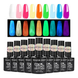  9pcs 8ml Glow In The Dark Gel Nail Polish Set,luminous...