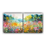 40x20cm Set 2 Canvas Decoración Para Cocina Lush Abstract M