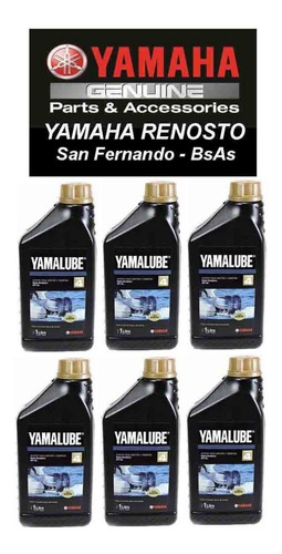 Yamalube Nautico 4t Semi Sintético Yamaha Pack De 6 Litros