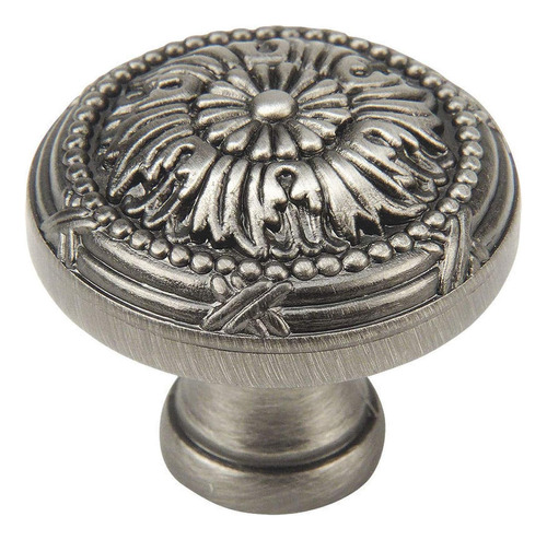 10 Pack 9460as Antique Silver Cabinet Hardware Round Knob - 