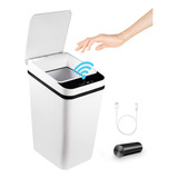Temphytbong Touchless Trash Can, With Sensor, White