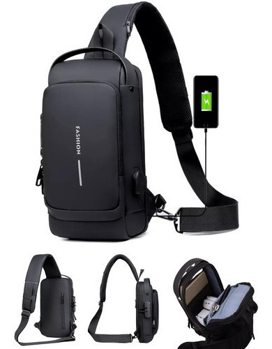 Bolso Cruzado Bandolera Antirrobo Impermeable Con Usb