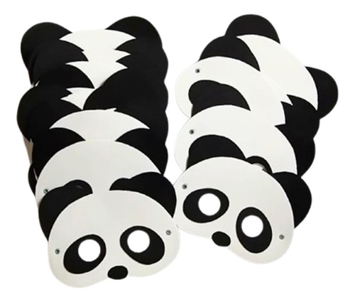 Máscara Animais Festa Urso Panda Safari Eva Kit 10 Unid