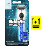 Aparelho Barbear Gillette Mach 3 Aqua Grip Com Recarga