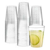 Set X 100 Set Vasos Desechables Vaso Plástico 438ml Color Transparente Pastelería Cl