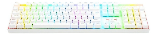 Teclado Gamer Redragon Mitra K551 Qwerty Português Brasil Cor Branco Com Luz Rgb