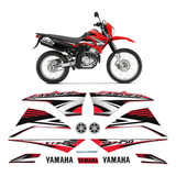 Adesivos Yamaha Lander Xtz 250 2011 Moto Vermelha + Emblemas