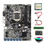 Placa Base Minera B75 Btc 12 Usb+cpu G1620+ventilador Rgb+dd