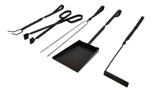 Kit Parrillero Set Asador Reforzado Completo X5 Unidades 