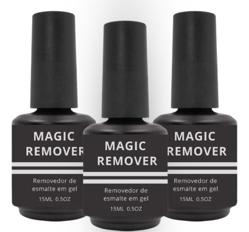  Kit 3 Magic Remover Removedor Em Gel Unha Nails Designer