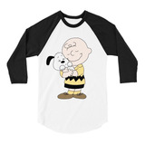 Playera Raglan 3/4 Charlie Brown Snoopy 02 Peanuts