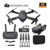 Mini Drone Cámara Dual E99 Pro Profesional 4k Con 3 Baterías