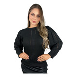 Blusa De Frio Manga Fofa Tricot Lançamento Inverno Trançado