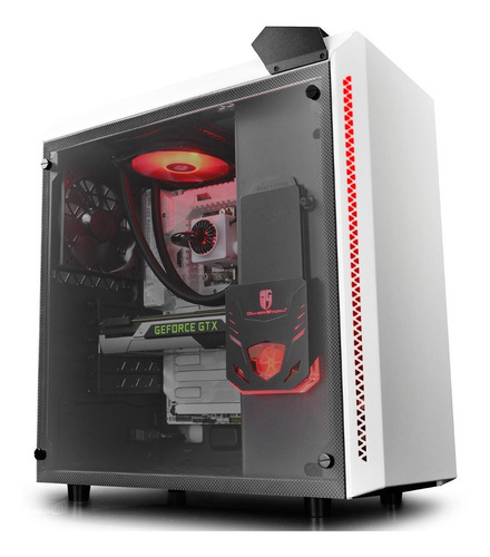 Gabinete Gamer Enfriamiento Liquido Deepcool Gamemersotorm Baronkase Liquid Blanco Con Negro