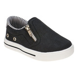 Tênis Slip On Infantil Menino Zíper Preto