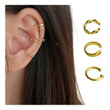 Aretes Mujer Ear Cuff Solitario Set X 3 Ear Cuff Líneas