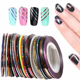 6 Rollos Cintas Decoración De Uñas Metalizados Nail Art