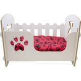 Kit Cama Berço Cachorro Gato Luxo+ Cercado Cães Luxo Pequeno