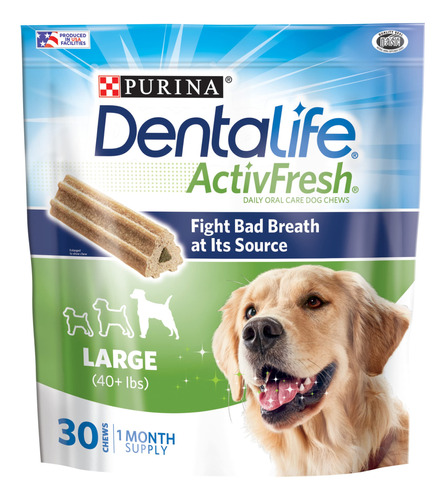 Purina Dentalife Large Dog Dental Chews; Activfresh Daily