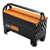 Caixa Sanfonada Cargobox C/ Rodas E Puxador Tramontina Pro Cor Laranja/preto