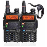  2 Rádios  Comunicador Ht Dual Band Airsoft Uv-5r Fm Fone