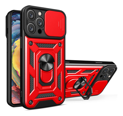 Funda Case Shock Camara Anillo Para iPhone X 11 12 13 14 15