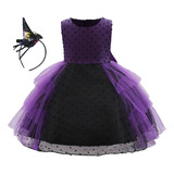 Primer Vestido De Bruja Halloween Para Niña Fiesta Princesa