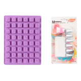 Kit Pasteleria Molde Abecedario Silicona +set X8u Boquillas 