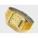 Reloj Casio Aq230ga-9b Dorado Vintage Somos Tienda